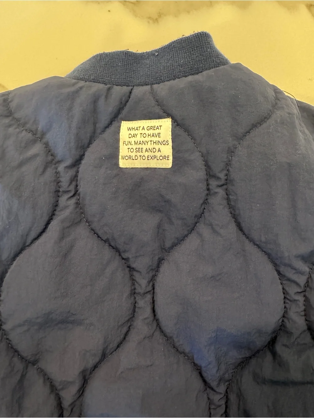 Zara Navy Quilted Puffer Jacket